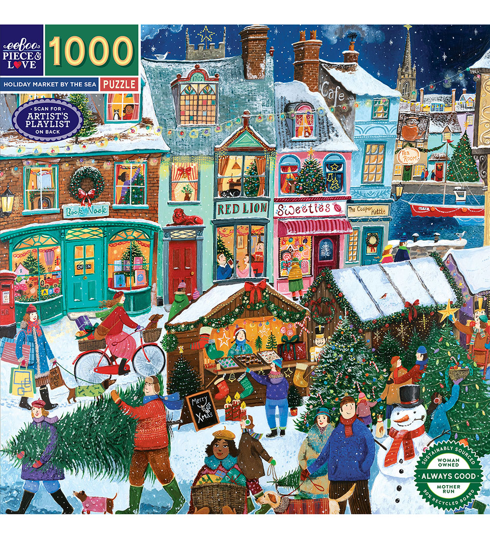 Eeboo Puzzlespiel - 1000 Teile - Holiday Marktplatz - Eeboo - One Size - Puzzlespiele von Eeboo