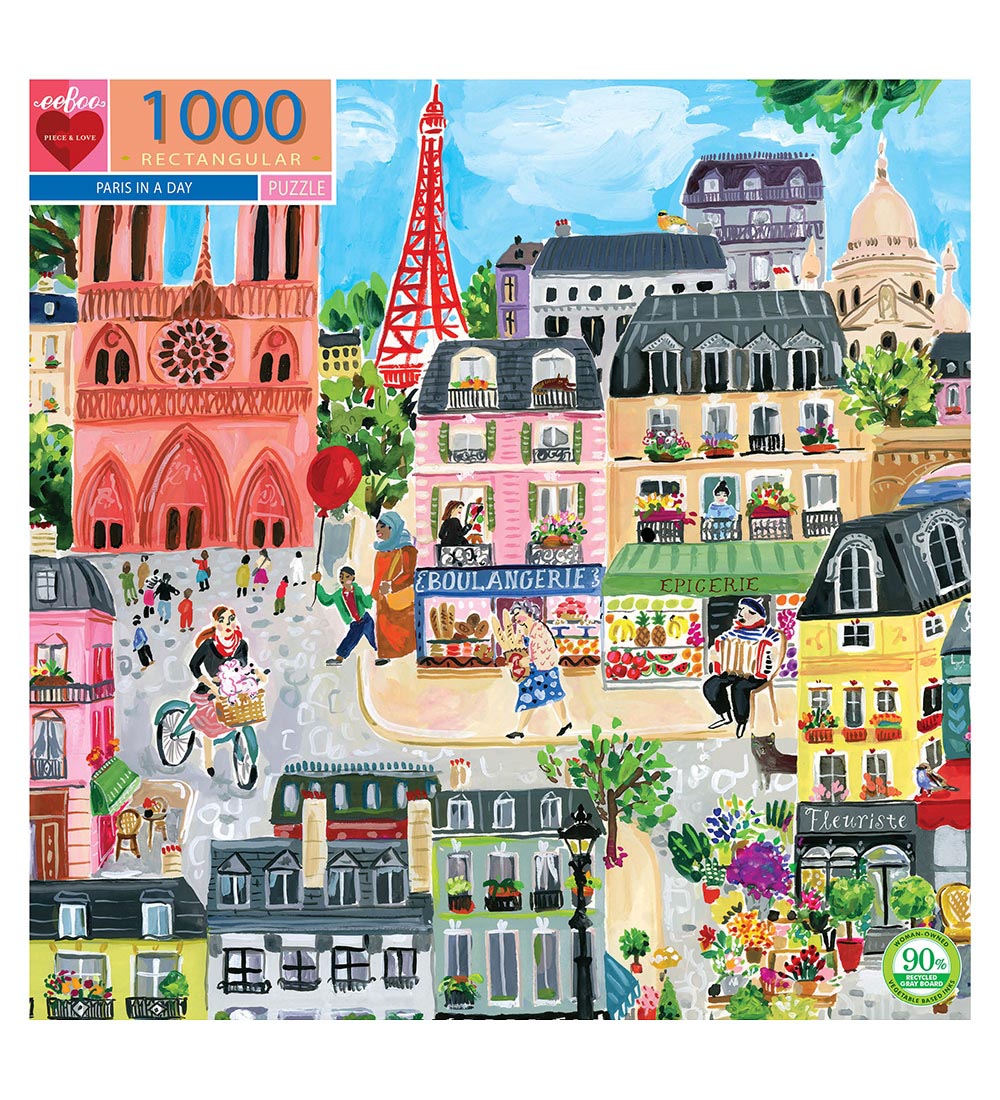 Eeboo Puzzlespiel - 1000 Teile - Paris In A Day - Eeboo - One Size - Puzzlespiele von Eeboo