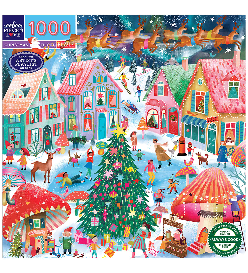 Eeboo Puzzlespiel - 1000 Teile - Weihnachtsflug - Eeboo - One Size - Puzzlespiele von Eeboo