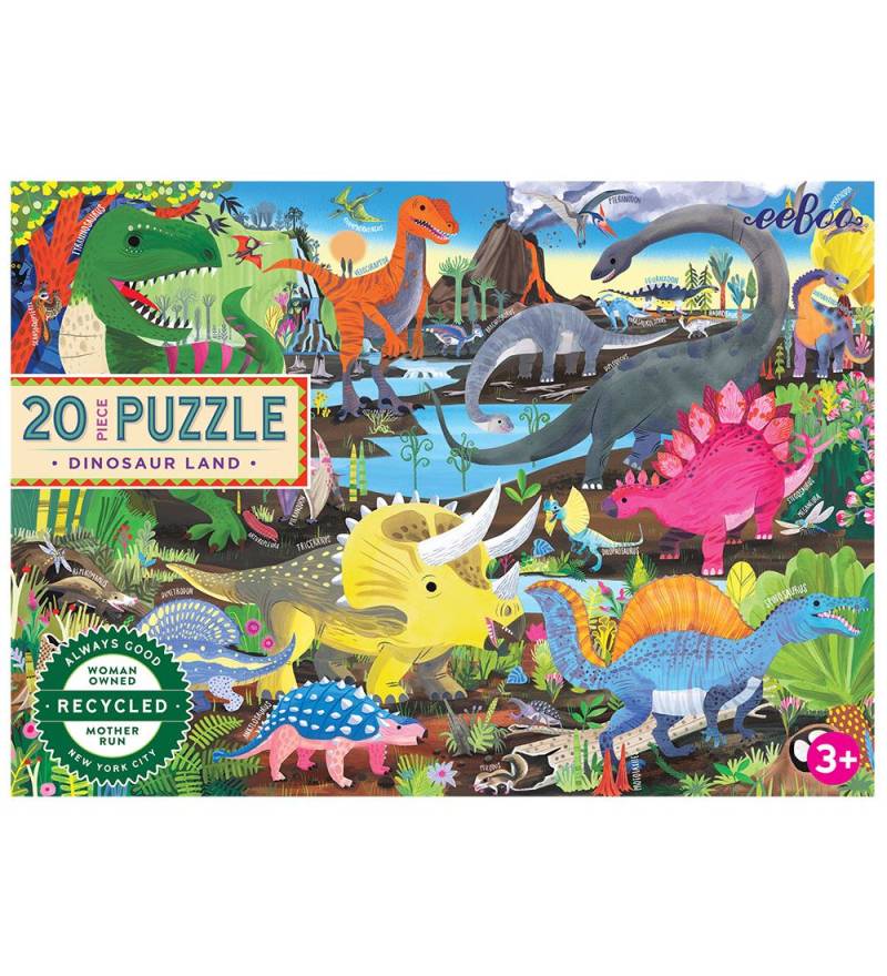 Eeboo Puzzlespiel - 20 Teile - Dinoland - Eeboo - One Size - Puzzlespiele Eeboo Puzzlespiel - 20 Teile - Dinoland - Eeboo - One Size - Puzzlespiele von Eeboo