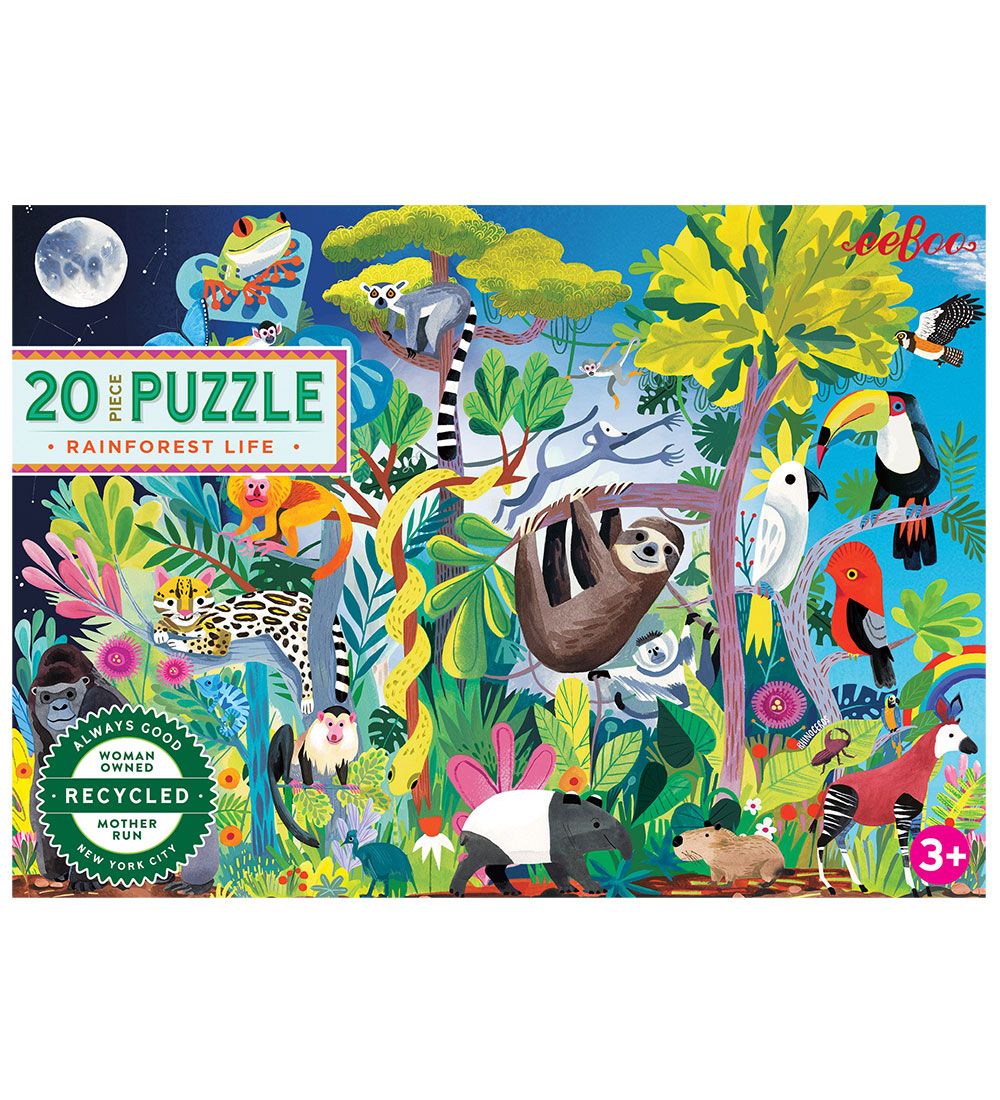 Eeboo Puzzlespiel - 20 Teile - Leben im Regenwald - Eeboo - One Size - Puzzlespiele von Eeboo