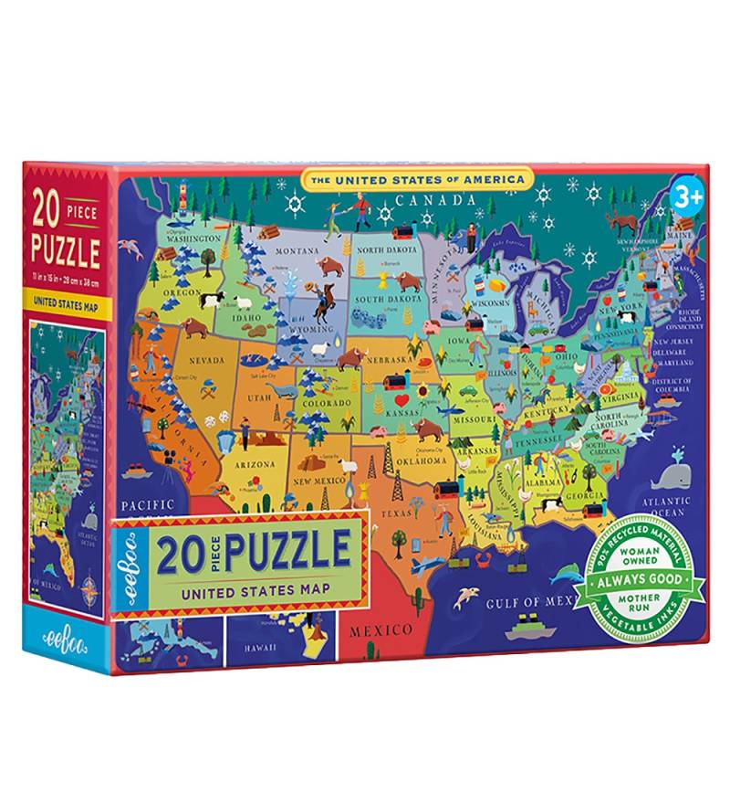 Eeboo Puzzlespiel - 20 Teile - USA - Eeboo - One Size - Puzzlespiele Eeboo Puzzlespiel - 20 Teile - USA - Eeboo - One Size - Puzzlespiele von Eeboo