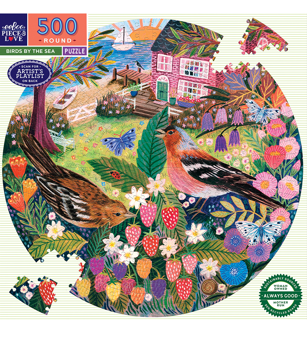 Eeboo Puzzlespiel - 500 Teile - Birds By The Sea - Eeboo - One Size - Puzzlespiele von Eeboo