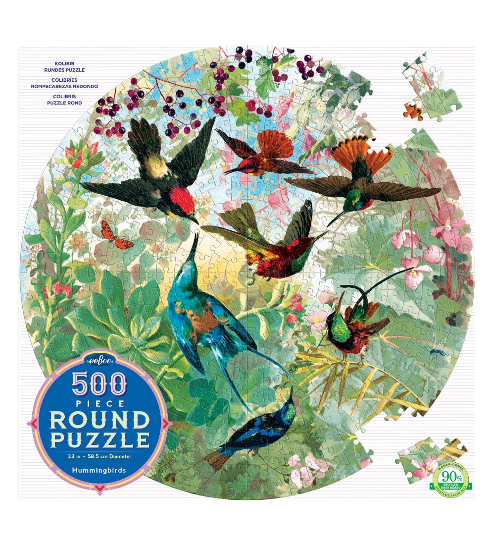 Eeboo Puzzlespiel - 500 Teile - Hummingbirds - Eeboo - One Size - Puzzlespiele von Eeboo
