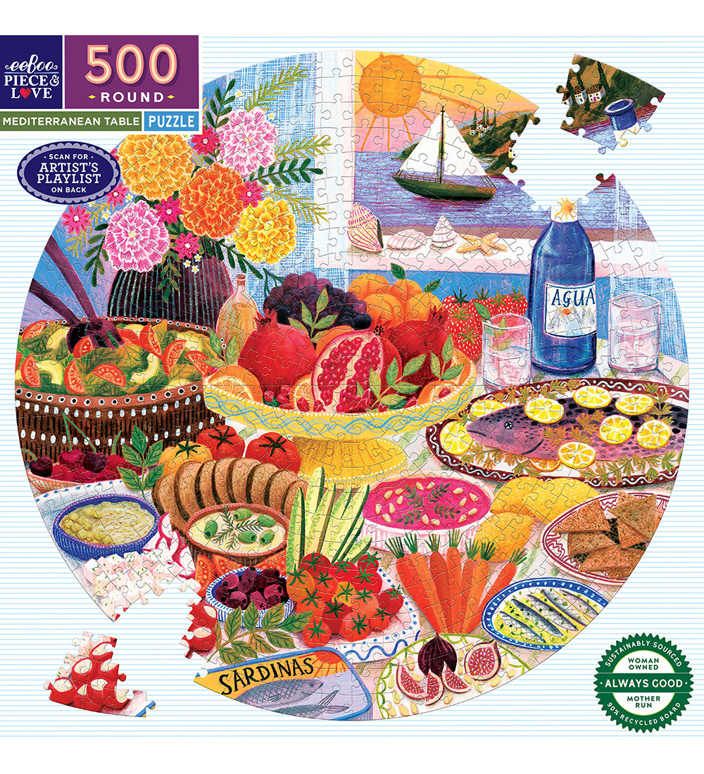 Eeboo Puzzlespiel - 500 Teile - Rund Puzzlespiel - Mittelmeer - Eeboo - One Size - Puzzlespiele von Eeboo