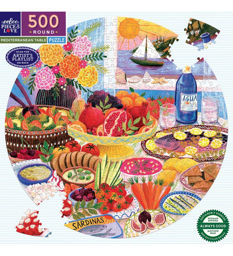 Eeboo Puzzlespiel - 500 Teile - Rund Puzzlespiel - Mittelmeer - Eeboo - One Size - Puzzlespiele Eeboo Puzzlespiel - 500 Teile - Rund Puzzlespiel - Mittelmeer - Eeboo - One Size - Puzzlespiele von Eeboo