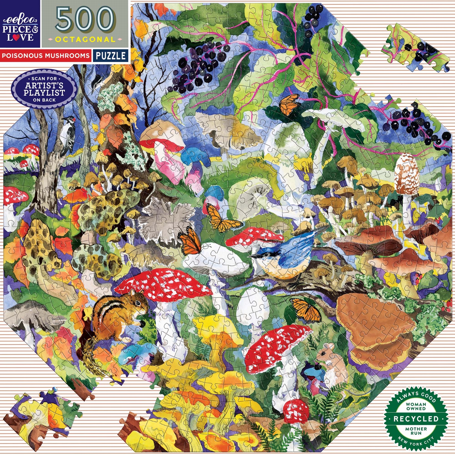 eeBoo Giftige Pilze 500 Teile Puzzle eeBoo-52129 eeBoo Giftige Pilze 500 Teile Puzzle eeBoo-52129 von Eeboo