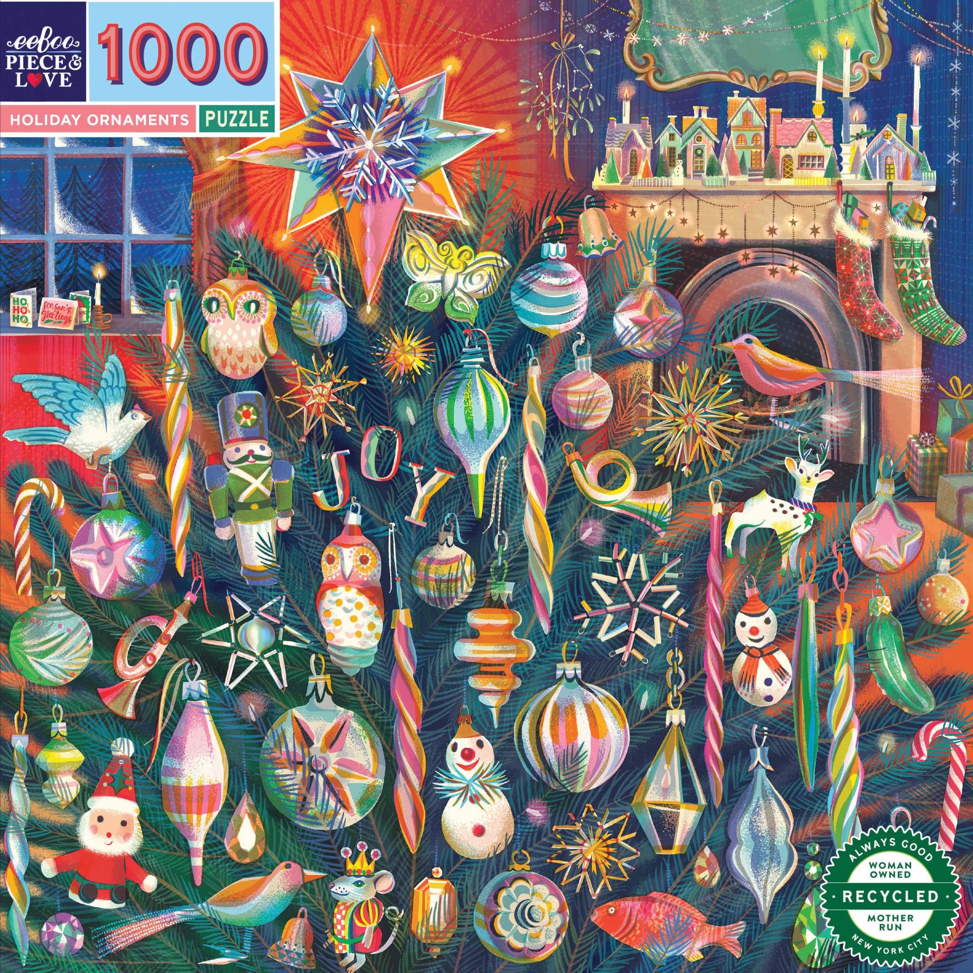 eeBoo Holiday Ornaments 1000 Teile Puzzle eeBoo-51498 von Eeboo