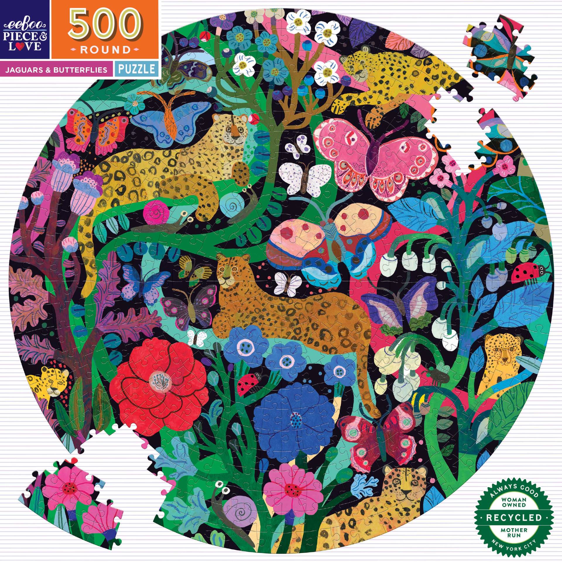 eeBoo Jaguars & Butterflies 500 Teile Puzzle Eeboo-51597 eeBoo Jaguars & Butterflies 500 Teile Puzzle Eeboo-51597 von Eeboo