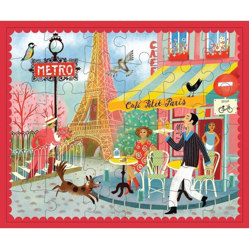 eeBoo Mini Puzzle - Café Paris 36 Teile Puzzle eeBoo-MIP051 von Eeboo