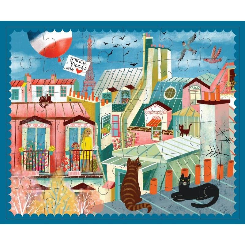 eeBoo Mini Puzzle - Toits de Paris 36 Teile Puzzle eeBoo-MIP044 von Eeboo