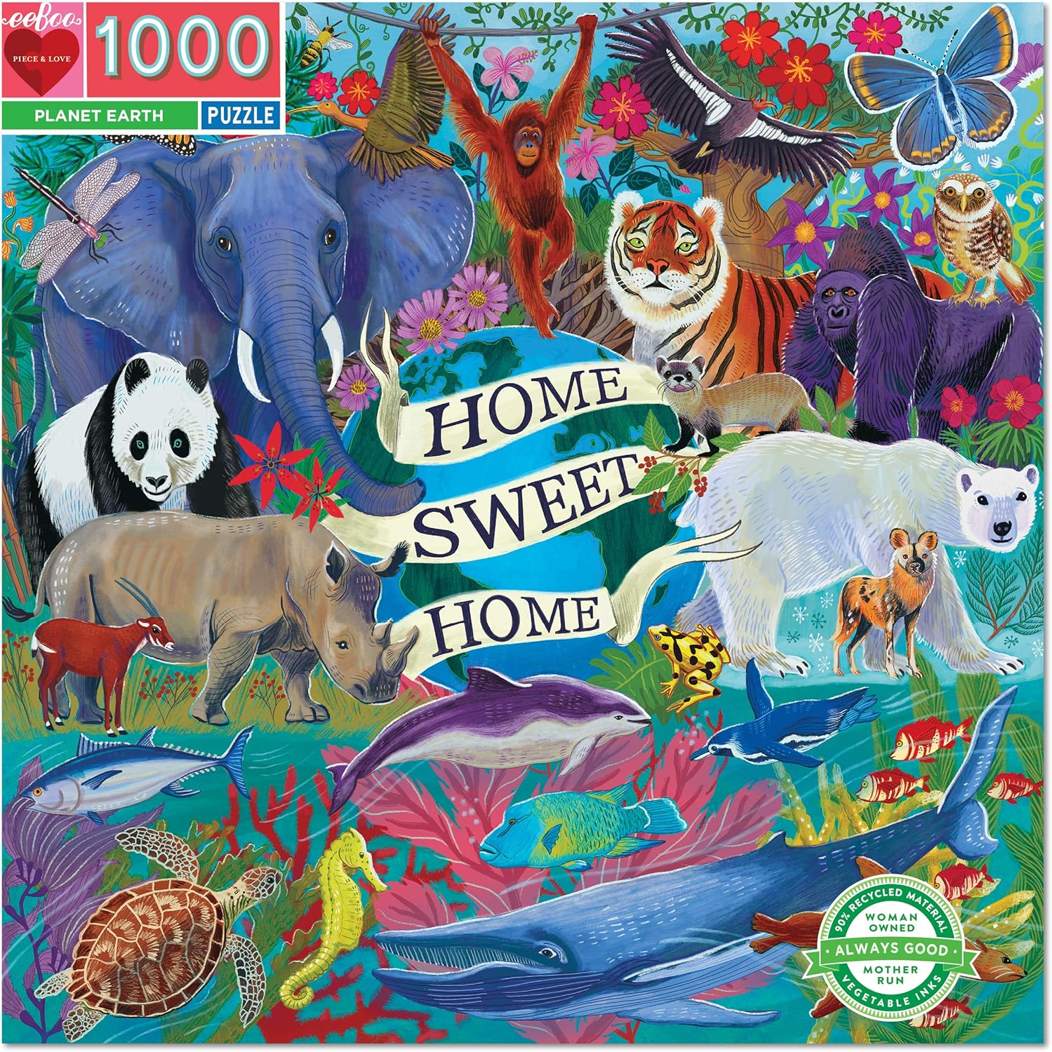 eeBoo PLANET EARTH 1000 Teile Puzzle eeBoo-51047 von Eeboo