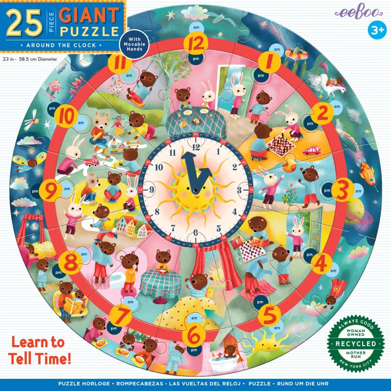 eeBoo Puzzle Horloge 25 Teile Puzzle Eeboo-51188 von Eeboo