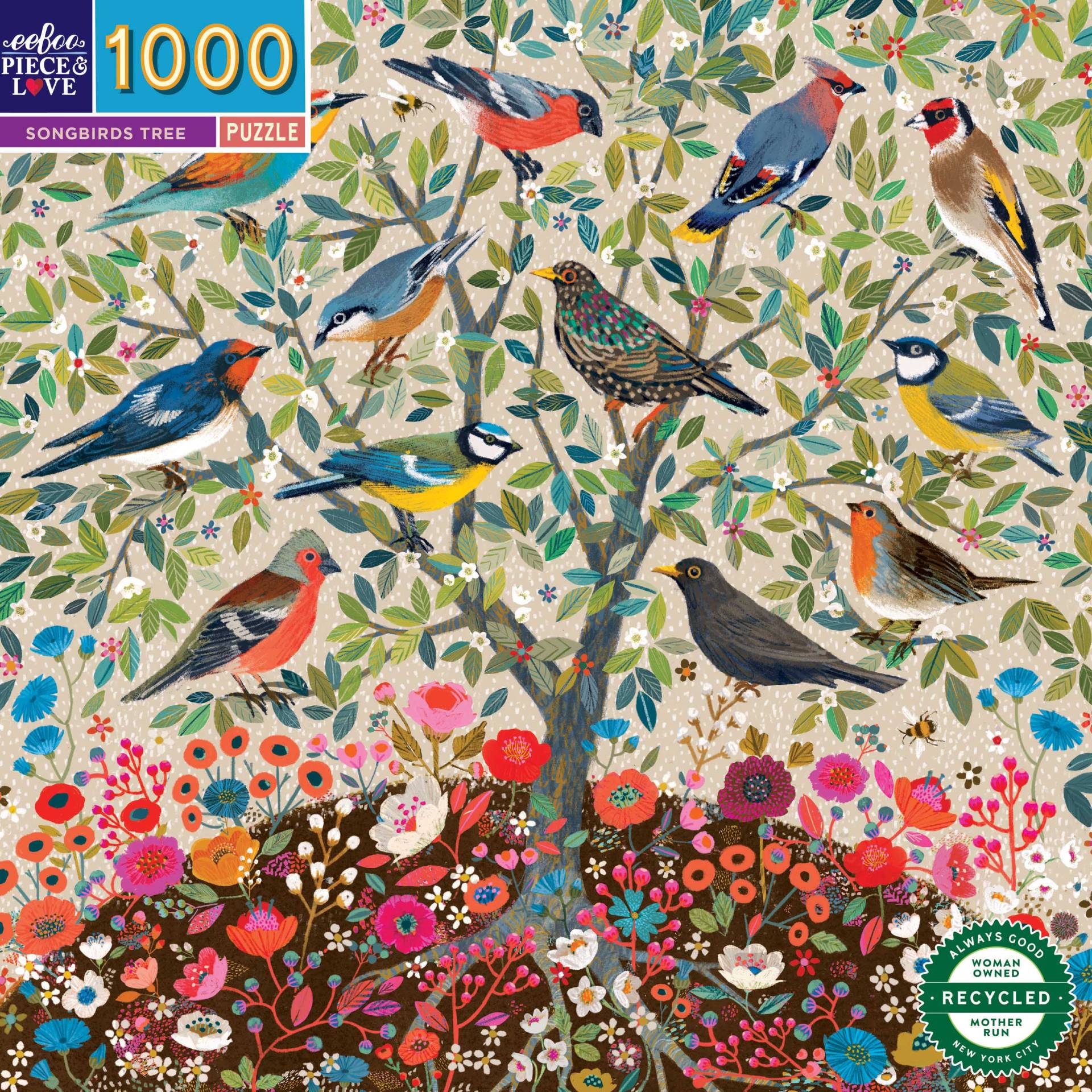 eeBoo Songbirds Tree 1000 Teile Puzzle eeBoo-51114 von Eeboo