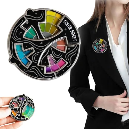 Color Fidget Enamel Pin, Color Fidget Wheel Metal Spinner Enamel Pin, Rotatable Palette Art Wheel Keychain for Women and Men Anxiety Relief Feelings Emotions Keyrings ,Relieve Stress-B Color Fidget Enamel Pin, Color Fidget Wheel Metal Spinner Enamel Pin, Rotatable Palette Art Wheel Keychain for Women and Men Anxiety Relief Feelings Emotions Keyrings ,Relieve Stress-B von Eevhrqw