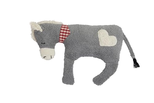 Efie Bio-Kuschelkissen Esel – ca. 34 cm – GOTS-zertifiziertes Spiel- & Ruhekissen aus Bio-Baumwolle (KBA), Füllung aus Schafschurwolle (kbT) – Made in Germany von Efie