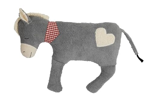 Efie XL Esel mit Herz, Spieltier und Kuschelkissen, kontrolliert biologischer Anbau (Organic), Made in Germany von Efie