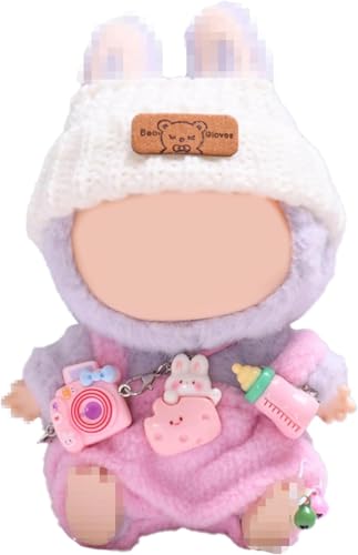 Efymosce Bekleidung für 17cm Labu Plüsch, Kuscheltier Kleidung Outfit nur Bekleidungs zubehör für 17cm Labu Plush Pullover Hoodie Bekleidung DIY Kinder Geschenke (E) von Efymosce