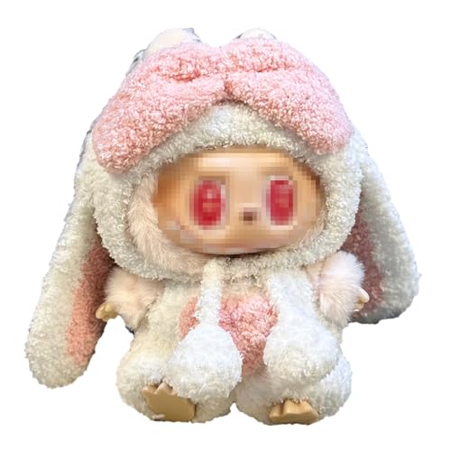 Efymosce Bekleidung für 17cm Labubu Plüsch, Kuscheltier Kleidung Outfit nur Bekleidungs zubehör für 17cm Labubu Plush Pullover Hoodie Bekleidung DIY Kinder Geschenke (F) von Efymosce