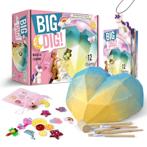 Eggbox Jumbo Fantasy Magische Amulette Ausgrabungsset fur Kinder, 12 Doppelseitige Amulette, Handbuch Zum Ausgraben, Archaeologisches Spielzeug 6-10 Jahre, Geburtstagsgeschenk für Jungen und Mädchen von Eggbox