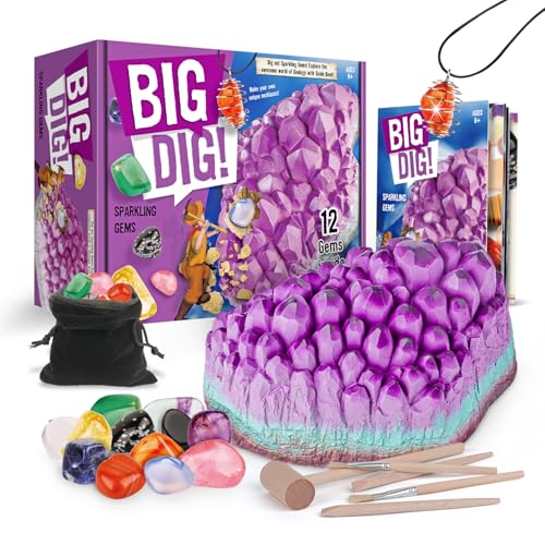 Eggbox Jumbo Mineralien Kristall Ausgrabungsset für Kinder 12 Echte Edelsteine inkl, Amethyst, Rosenquarz & Achat, Mit Hammer, Meißel & Pinsel, Edelstein-Bergbau Spielzeug für Kinder ab 6-12 Jahren Eggbox Jumbo Mineralien Kristall Ausgrabungsset für Kinder 12 Echte Edelsteine inkl, Amethyst, Rosenquarz & Achat, Mit Hammer, Meißel & Pinsel, Edelstein-Bergbau Spielzeug für Kinder ab 6-12 Jahren von Eggbox