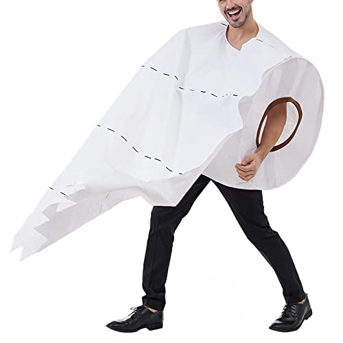 Eghunooye Halloween Toilette Cosplay Kostüm Trick Papier Rolle Rolle Kostüme Paar Lustig Halloween Cosplay Kostüm (Weiß, Einheitsgröße) von Eghunooye