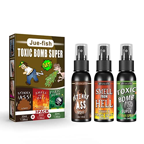 Eghunooye Laughing Smith Feuchte Fürze, starkes Stinkspray, extra starker Geruch, lustige Gag-Geschenke und Streiche für Erwachsene oder Kinder (mehrfarbig, 3 Stück) von Eghunooye