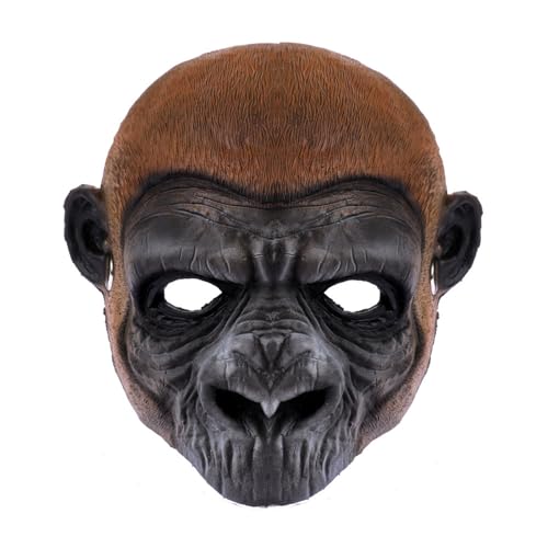 Eghunooye Lustige Gorilla-Affen-Maske, Halbmaske, Kostüm, Halloween, Erwachsenenkostüm, Zubehör, Tier, Cosplay, Kostüm, Party (Schwarz, Einheitsgröße) von Eghunooye