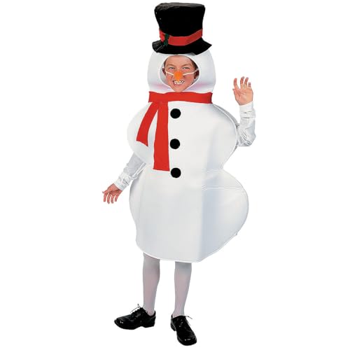 Eghunooye Schneemann-Kostüm für Kinder, ärmellos, Overall mit falscher Nase und Schal, 3-teilig, Weihnachts-/Halloween-Outfits (Weiß, 2–3T) von Eghunooye