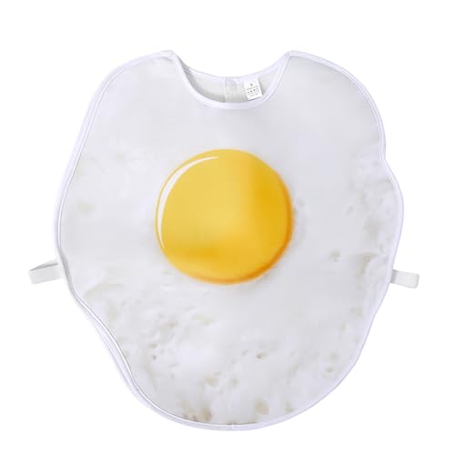 Spiegeleier-Kostüm für Kinder, Halloween-Jumpsuits, Cosplay-Kostüm, lustiges Essen-Kostüm, Partyzubehör (Weiß, XL) von Eghunooye