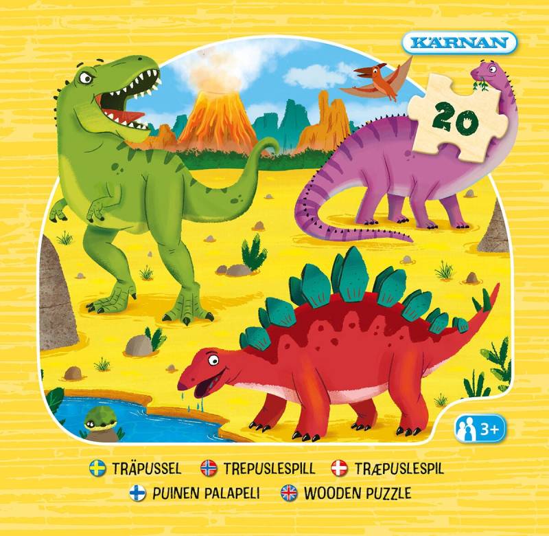 Kärnan Dinosaurier Holzpuzzle aus Holz 20 Teile von Egmont Kärnan