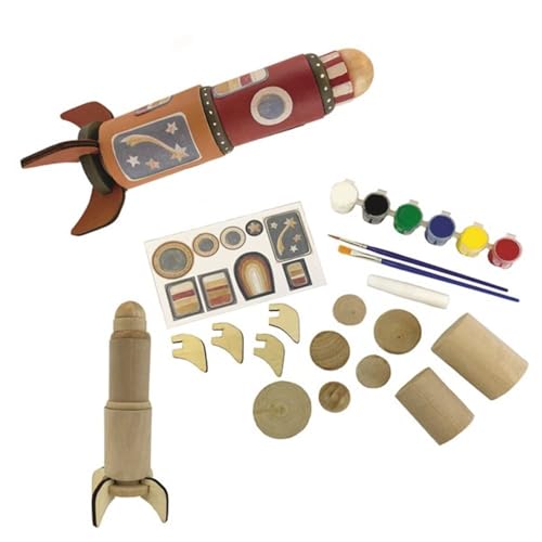Egmont Toys Malen Spiel Erstellen Sie eine Holz-Rakete, Mädchen ab 3 Jahren, mehrfarbig (630559) von Egmont Toys