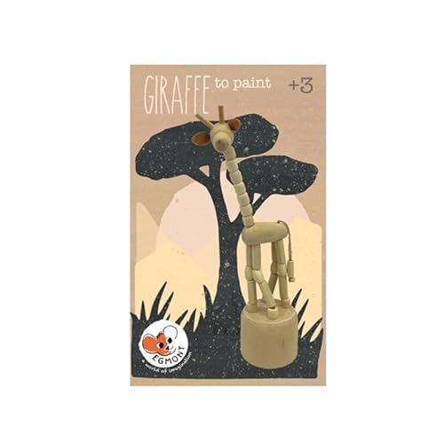 EGMONT TOYS Holz-Push-Up-Giraffe zum Bemalen, Drücktier Giraffe von Egmont