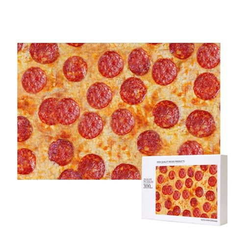 3D-Pizza Peperoni,300 Teile Holzpuzzle Familienspiel Puzzles für Erwachsene Teenager Heimdekoration von EgoMed