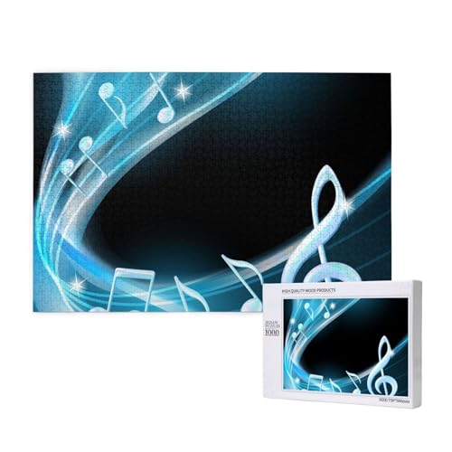 Abstrakte Blaue freie Neonlicht-Musiknoten,1000 Teile Holzpuzzle Familienspiel Puzzles für Erwachsene Teenager Heimdekoration Abstrakte Blaue freie Neonlicht-Musiknoten,1000 Teile Holzpuzzle Familienspiel Puzzles für Erwachsene Teenager Heimdekoration von EgoMed