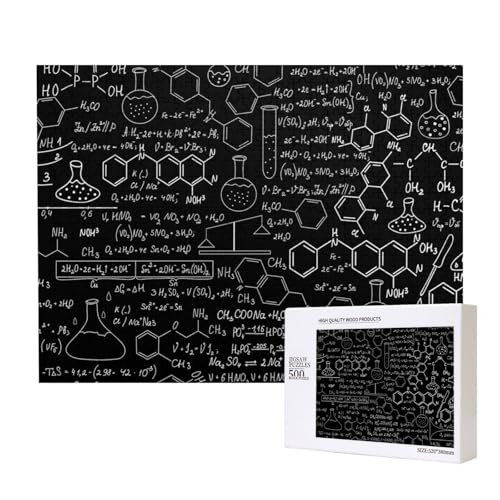 Abstrakte Wissenschaft Chemie,500 Teile Holzpuzzle Familienspiel Puzzles für Erwachsene Teenager Heimdekoration von EgoMed