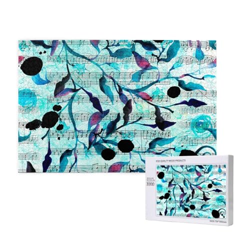 Aquarell Musik Zweige Blätter,1000 Teile Holzpuzzle Familienspiel Puzzles für Erwachsene Teenager Heimdekoration Aquarell Musik Zweige Blätter,1000 Teile Holzpuzzle Familienspiel Puzzles für Erwachsene Teenager Heimdekoration von EgoMed