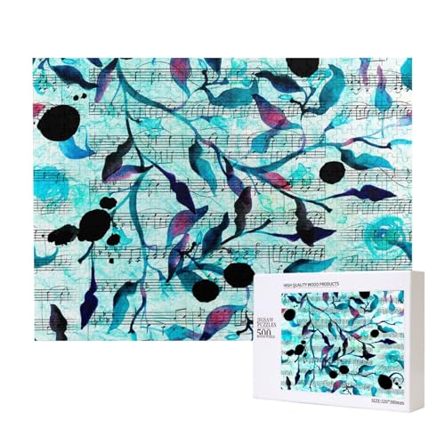 Aquarell Musik Zweige Blätter,500 Teile Holzpuzzle Familienspiel Puzzles für Erwachsene Teenager Heimdekoration Aquarell Musik Zweige Blätter,500 Teile Holzpuzzle Familienspiel Puzzles für Erwachsene Teenager Heimdekoration von EgoMed