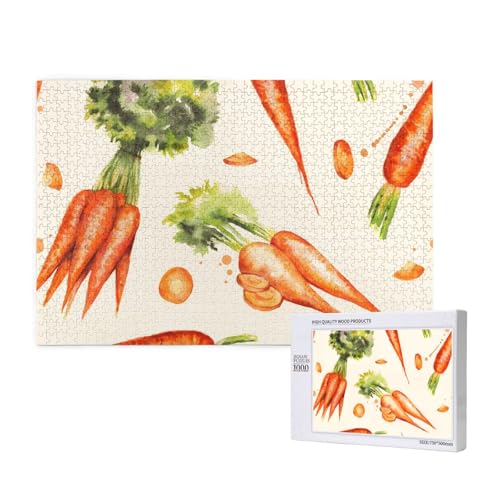 Aquarell handgezeichnete Karotten,1000 Teile Holzpuzzle Familienspiel Puzzles für Erwachsene Teenager Heimdekoration Aquarell handgezeichnete Karotten,1000 Teile Holzpuzzle Familienspiel Puzzles für Erwachsene Teenager Heimdekoration von EgoMed