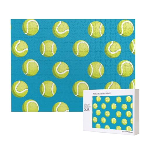 Bälle, Tennis, Muster,500 Teile Holzpuzzle Familienspiel Puzzles für Erwachsene Teenager Heimdekoration von EgoMed
