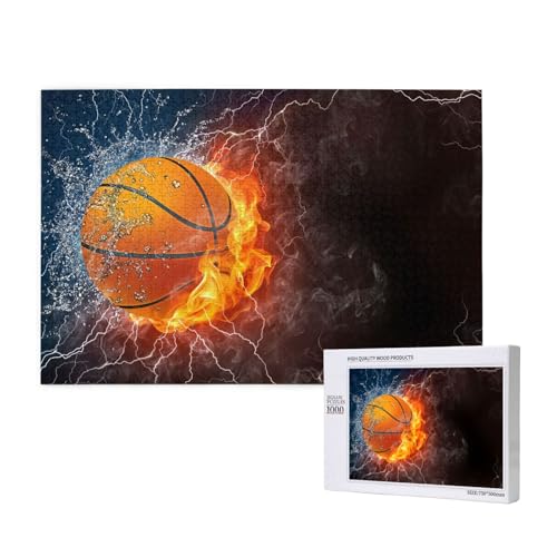 Basketball Ball auf Feuer und Wasser,1000 Teile Holzpuzzle Familienspiel Puzzles für Erwachsene Teenager Heimdekoration Basketball Ball auf Feuer und Wasser,1000 Teile Holzpuzzle Familienspiel Puzzles für Erwachsene Teenager Heimdekoration von EgoMed