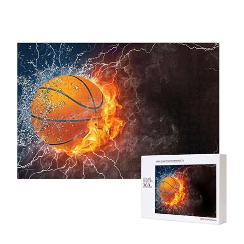 Basketball Ball auf Feuer und Wasser,300 Teile Holzpuzzle Familienspiel Puzzles für Erwachsene Teenager Heimdekoration Basketball Ball auf Feuer und Wasser,300 Teile Holzpuzzle Familienspiel Puzzles für Erwachsene Teenager Heimdekoration von EgoMed