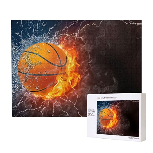 Basketball Ball auf Feuer und Wasser,500 Teile Holzpuzzle Familienspiel Puzzles für Erwachsene Teenager Heimdekoration Basketball Ball auf Feuer und Wasser,500 Teile Holzpuzzle Familienspiel Puzzles für Erwachsene Teenager Heimdekoration von EgoMed
