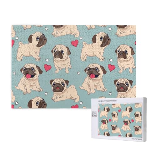 Blauer Mops Sticker,1000 Teile Holzpuzzle Familienspiel Puzzles für Erwachsene Teenager Heimdekoration Blauer Mops Sticker,1000 Teile Holzpuzzle Familienspiel Puzzles für Erwachsene Teenager Heimdekoration von EgoMed