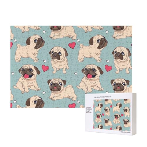 Blauer Mops Sticker,300 Teile Holzpuzzle Familienspiel Puzzles für Erwachsene Teenager Heimdekoration Blauer Mops Sticker,300 Teile Holzpuzzle Familienspiel Puzzles für Erwachsene Teenager Heimdekoration von EgoMed