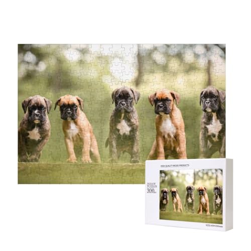 Boxer Hunde Welpen Haustiere Familienhunde,300 Teile Holzpuzzle Familienspiel Puzzles für Erwachsene Teenager Heimdekoration Boxer Hunde Welpen Haustiere Familienhunde,300 Teile Holzpuzzle Familienspiel Puzzles für Erwachsene Teenager Heimdekoration von EgoMed