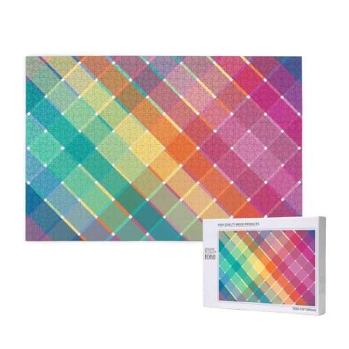 Bunte Regenbogen-Mehrfarbige Plaid-Streifen,1000 Teile Holzpuzzle Familienspiel Puzzles für Erwachsene Teenager Heimdekoration Bunte Regenbogen-Mehrfarbige Plaid-Streifen,1000 Teile Holzpuzzle Familienspiel Puzzles für Erwachsene Teenager Heimdekoration von EgoMed