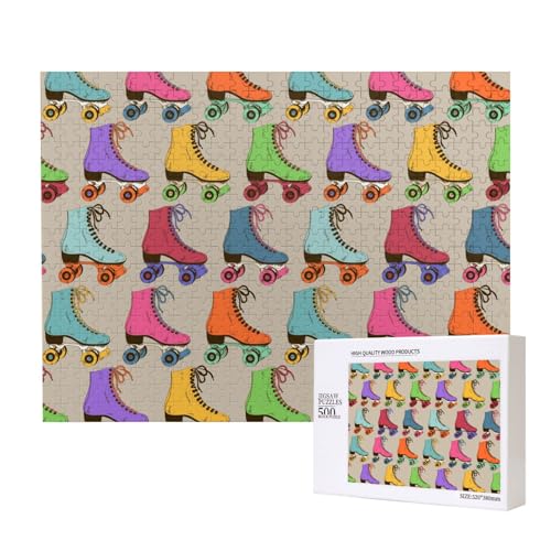 Bunte Rollschuhe,500 Teile Holzpuzzle Familienspiel Puzzles für Erwachsene Teenager Heimdekoration Bunte Rollschuhe,500 Teile Holzpuzzle Familienspiel Puzzles für Erwachsene Teenager Heimdekoration von EgoMed