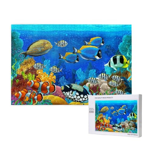 Bunte Tropische Fische Korallen Schwimmen in der Tiefsee Kunst,1000 Teile Holzpuzzle Familienspiel Puzzles für Erwachsene Teenager Heimdekoration Bunte Tropische Fische Korallen Schwimmen in der Tiefsee Kunst,1000 Teile Holzpuzzle Familienspiel Puzzles für Erwachsene Teenager Heimdekoration von EgoMed