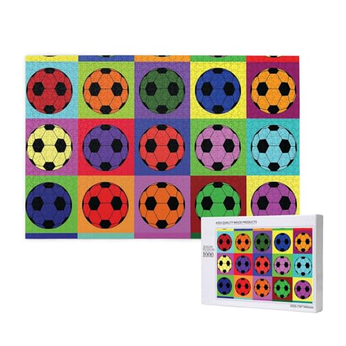 Bunter Fußball,1000 Teile Holzpuzzle Familienspiel Puzzles für Erwachsene Teenager Heimdekoration Bunter Fußball,1000 Teile Holzpuzzle Familienspiel Puzzles für Erwachsene Teenager Heimdekoration von EgoMed